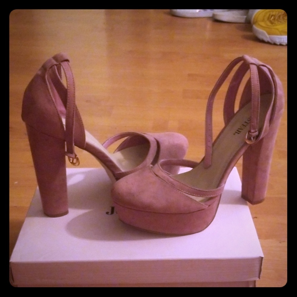 pink soft high heels